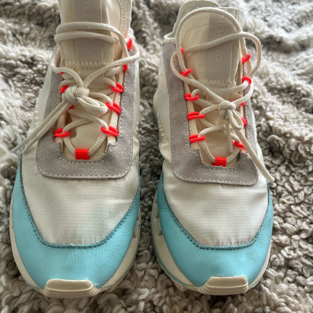 Reebok Reecycle Cream and Blue Sneakers
